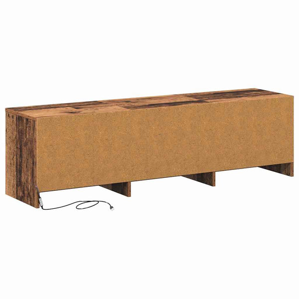 TV-Schrank mit LED Altholz 140 cm