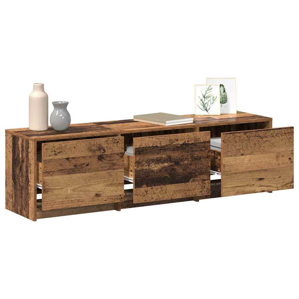 TV-Schrank mit LED Altholz 140 cm