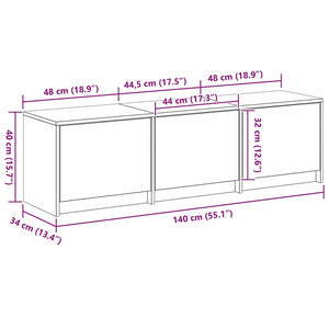 TV-Schrank mit LED Altholz 140 cm
