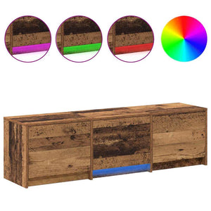 TV-Schrank mit LED Altholz 140 cm