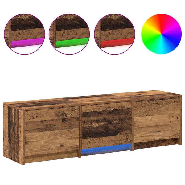 TV-Schrank mit LED Altholz 140 cm