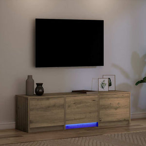 TV-Schrank Eiche mit LED 140 cm