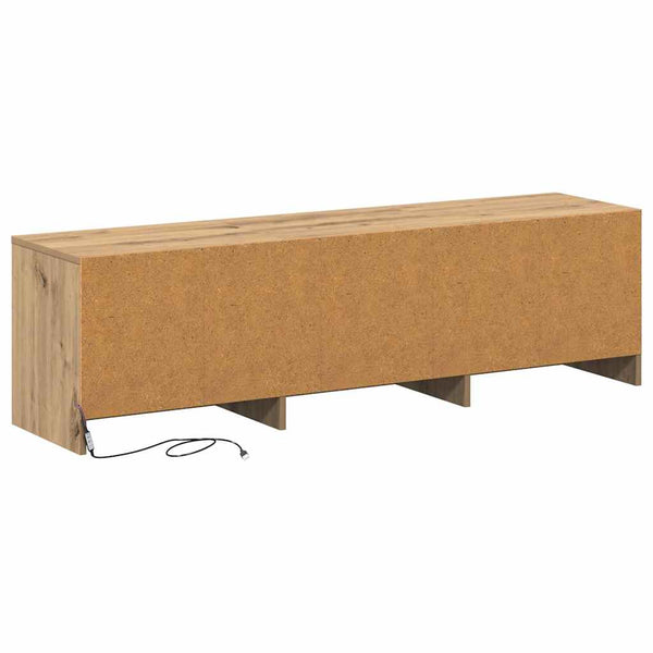 TV-Schrank Eiche mit LED 140 cm