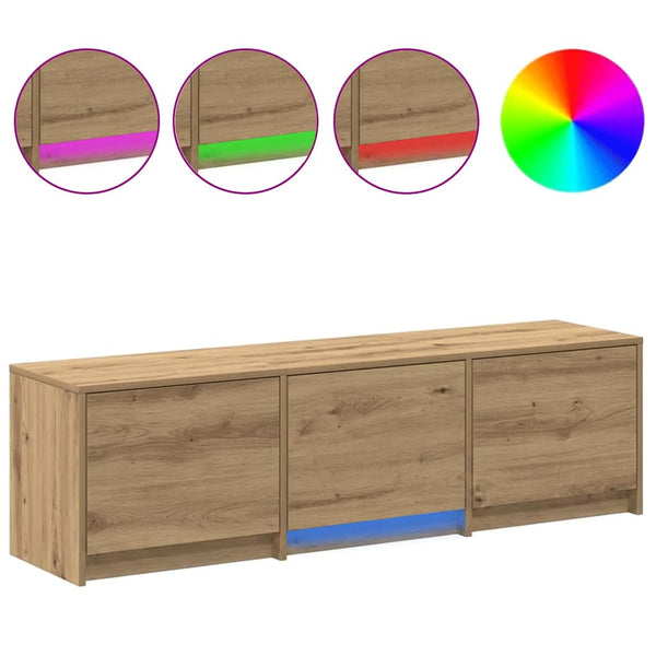 TV-Schrank Eiche mit LED 140 cm