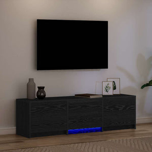 TV-Schrank mit LED Schwarze Eiche 140 cm