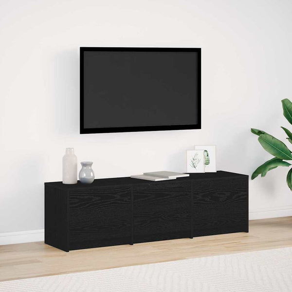 TV-Schrank mit LED Schwarze Eiche 140 cm