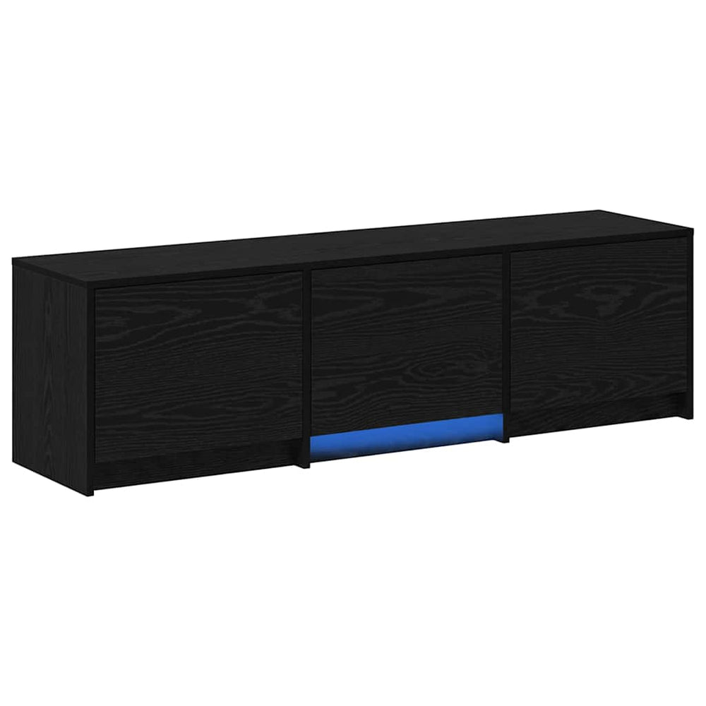 TV-Schrank mit LED Schwarze Eiche 140 cm