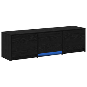 TV-Schrank mit LED Schwarze Eiche 140 cm