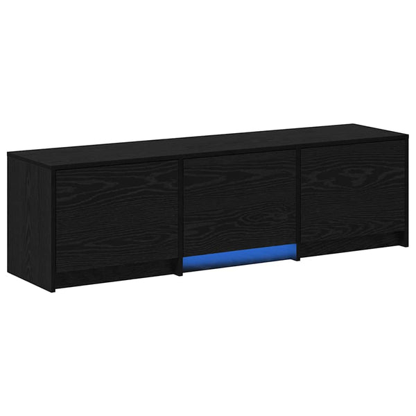 TV-Schrank mit LED Schwarze Eiche 140 cm