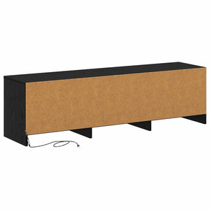 TV-Schrank mit LED Schwarze Eiche 140 cm