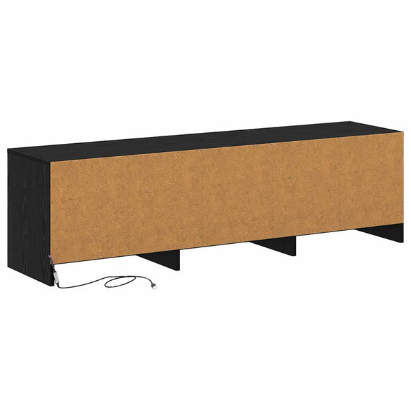 TV-Schrank mit LED Schwarze Eiche 140 cm