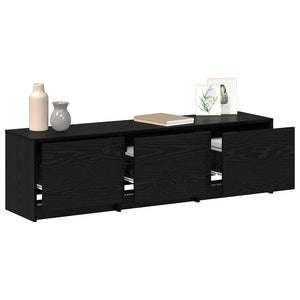 TV-Schrank mit LED Schwarze Eiche 140 cm