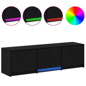 TV-Schrank mit LED Schwarze Eiche 140 cm
