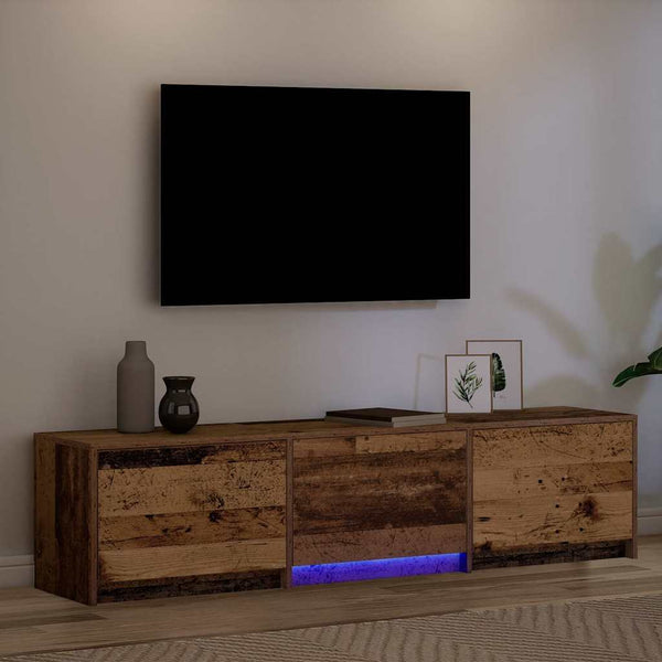 TV-Schrank mit LED Altholz 165 cm