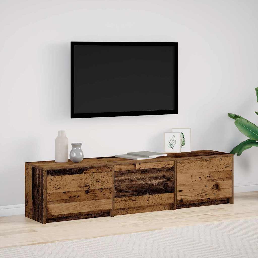 TV-Schrank mit LED Altholz 165 cm