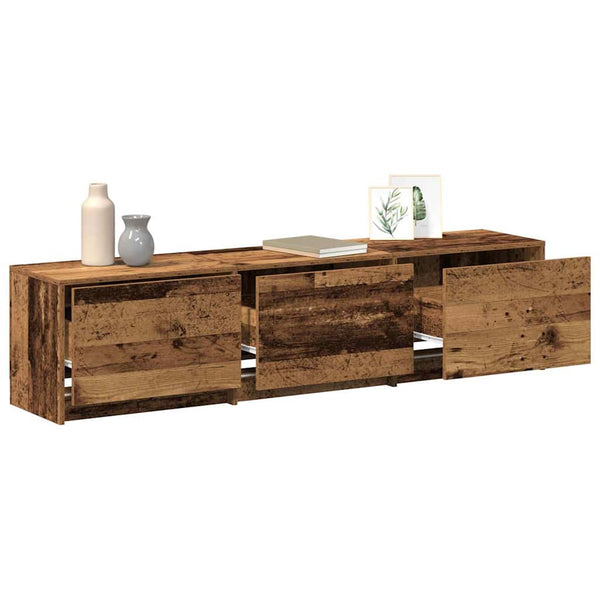 TV-Schrank mit LED Altholz 165 cm