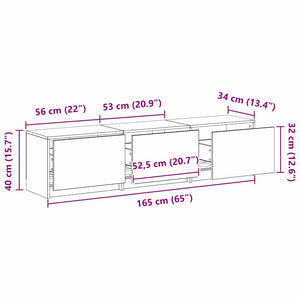 TV-Schrank mit LED Altholz 165 cm