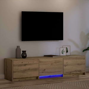 TV-Schrank Eiche mit LED 165 cm