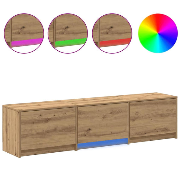 TV-Schrank Eiche mit LED 165 cm