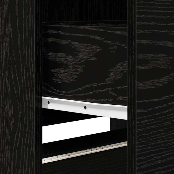 TV-Schrank mit LED Schwarze Eiche 165 cm