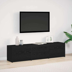 TV-Schrank mit LED Schwarze Eiche 165 cm