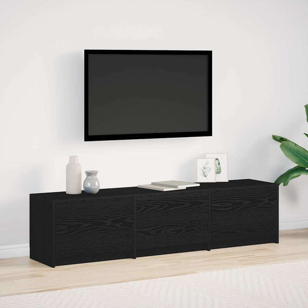 TV-Schrank mit LED Schwarze Eiche 165 cm