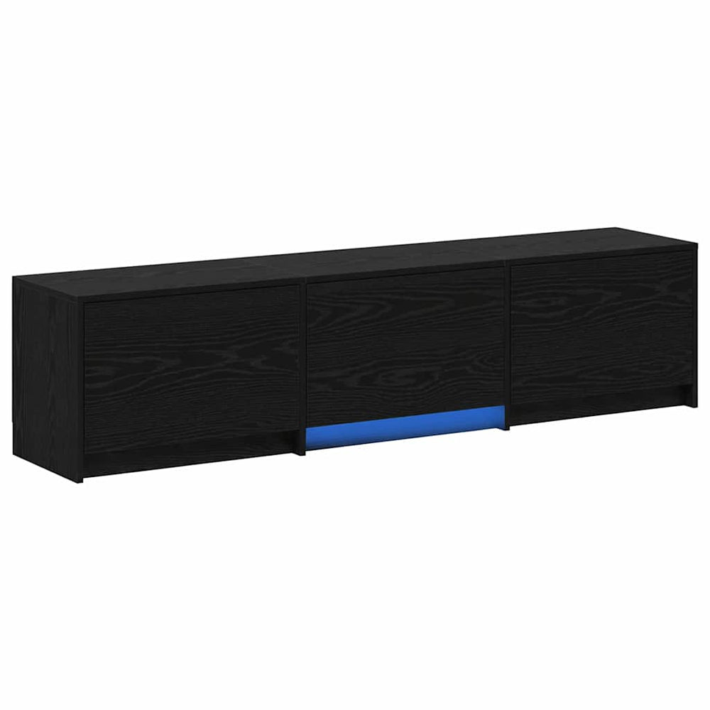 TV-Schrank mit LED Schwarze Eiche 165 cm