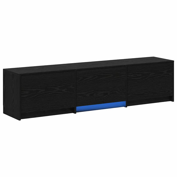 TV-Schrank mit LED Schwarze Eiche 165 cm