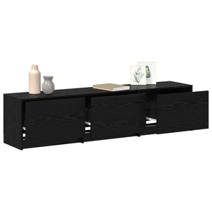 TV-Schrank mit LED Schwarze Eiche 165 cm