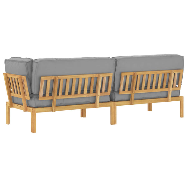 Graues 3-teiliges Sofa-Set mit Kissen
