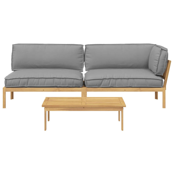 Graues 3-teiliges Sofa-Set mit Kissen