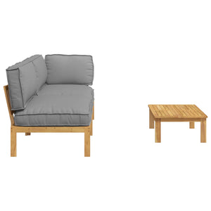 Graues 3-teiliges Sofa-Set mit Kissen