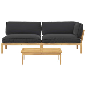 Schwarzes Akazienholz Sofa Set mit Kissen
