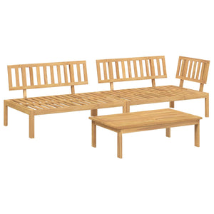 Sofa Set Taupe Akazie 3-teilig