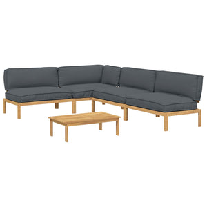 Akazie Sofa Set Anthrazit 5-teilig