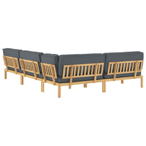 Akazie Sofa Set Anthrazit 5-teilig