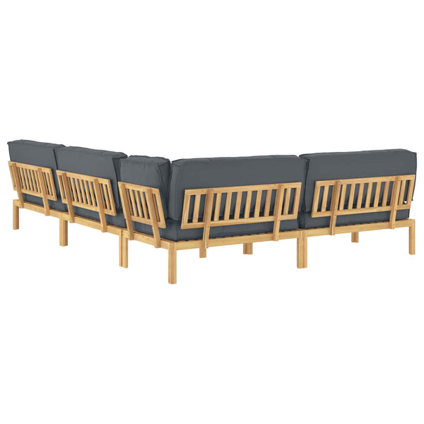 Akazie Sofa Set Anthrazit 5-teilig