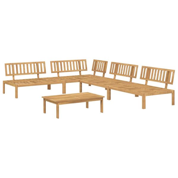 Graues 5-teiliges Akazienholz Sofa Set mit Kissen