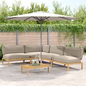 Sofa Set Taupe Massivholz Akazie 5-teilig
