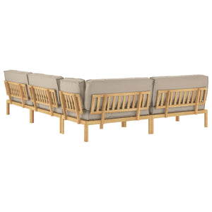 Sofa Set Taupe Massivholz Akazie 5-teilig