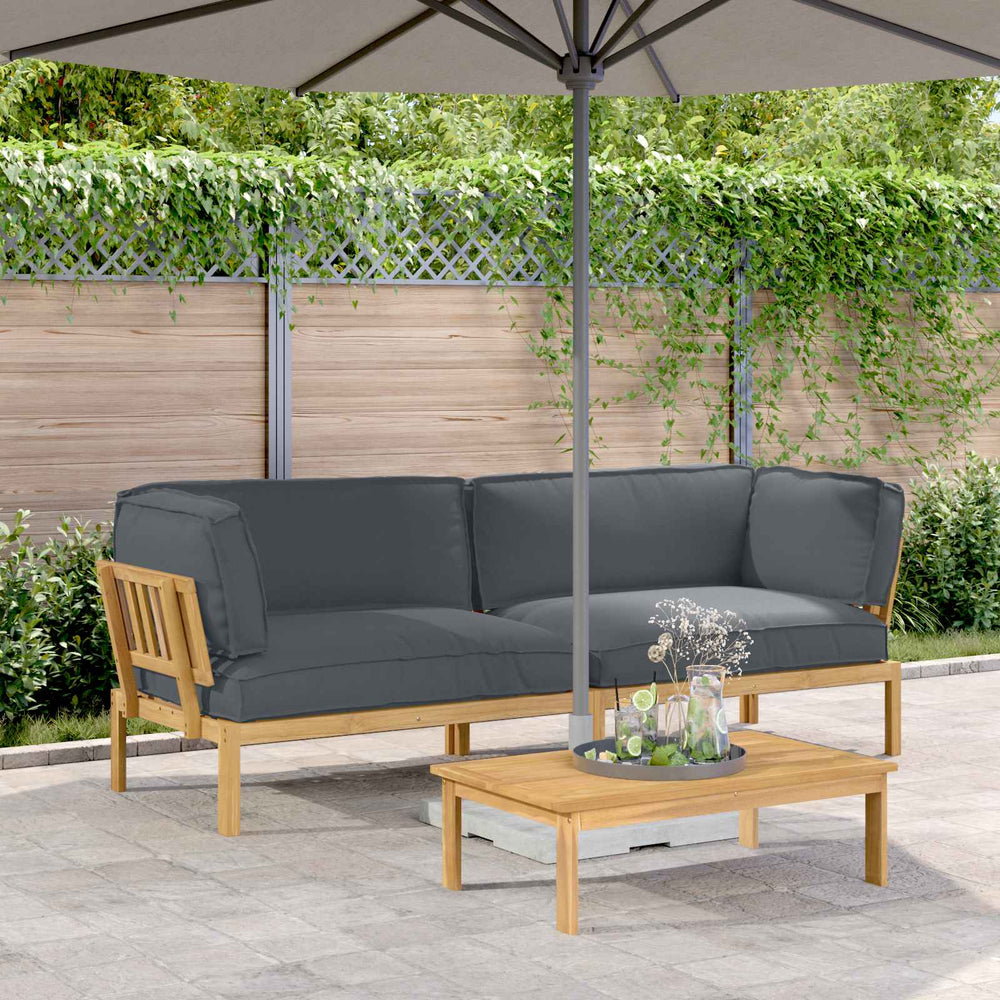 Akazie Sofa Set Anthrazit mit Kissen