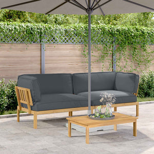 Akazie Sofa Set Anthrazit mit Kissen