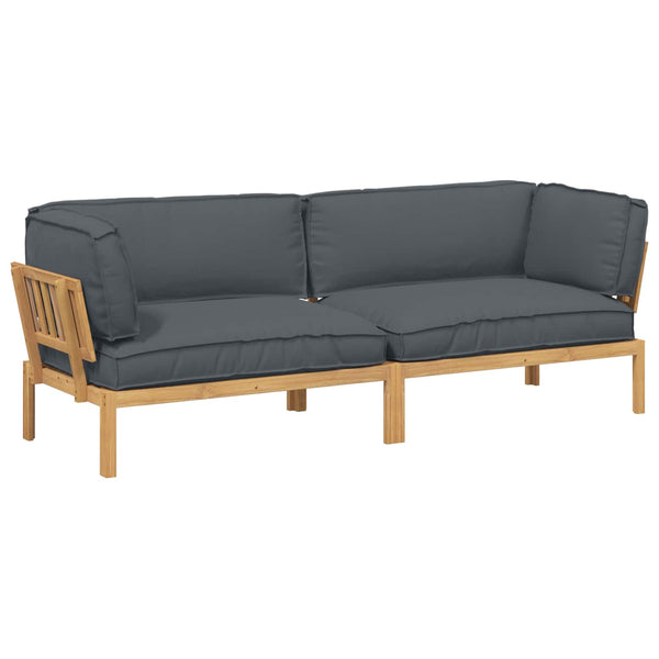 Akazie Sofa Set Anthrazit mit Kissen