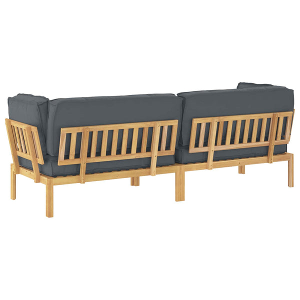 Akazie Sofa Set Anthrazit mit Kissen