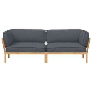 Akazie Sofa Set Anthrazit mit Kissen