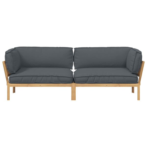 Akazie Sofa Set Anthrazit mit Kissen