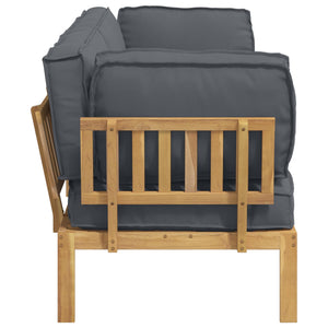Akazie Sofa Set Anthrazit mit Kissen