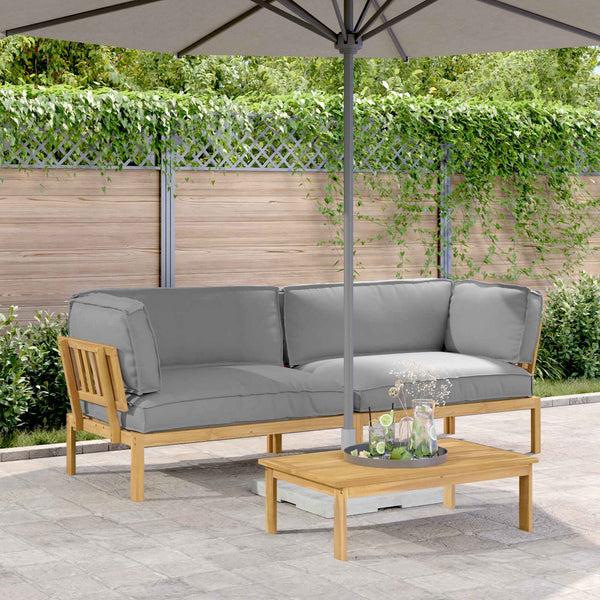 Graues 2-teiliges Sofa-Set mit Kissen