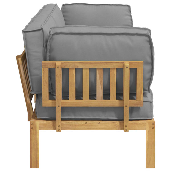 Graues 2-teiliges Sofa-Set mit Kissen