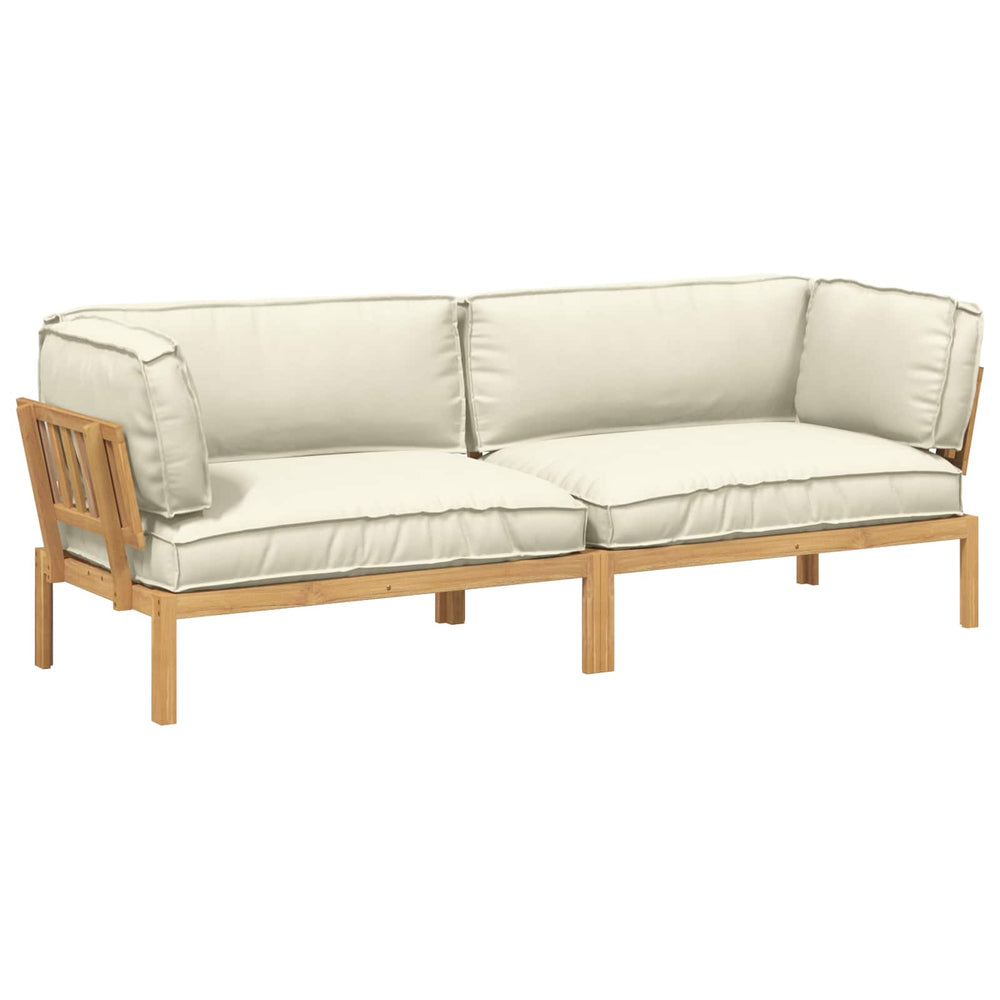 Akazie Sofa Set Creme mit Kissen